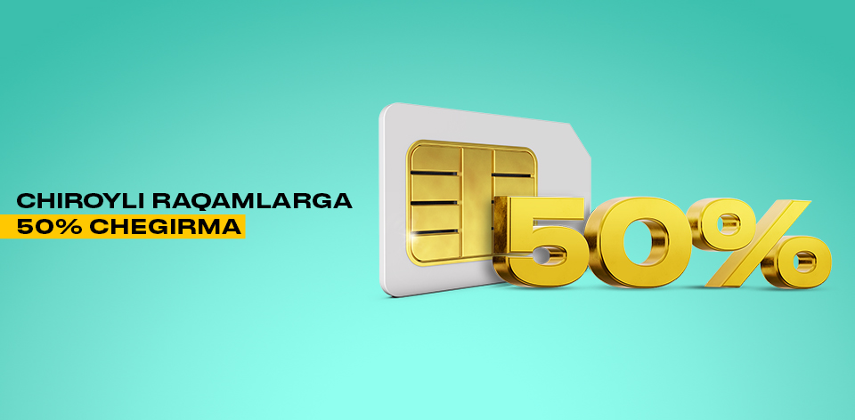 Chiroyli raqamlarga 50% chegirma