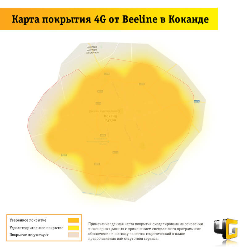 Карта покрытие beeline 4g